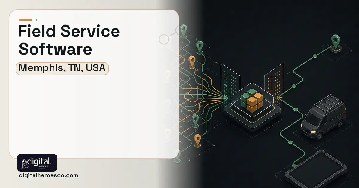 Field Service Software workflow illustration for Memphis, TN, USA.