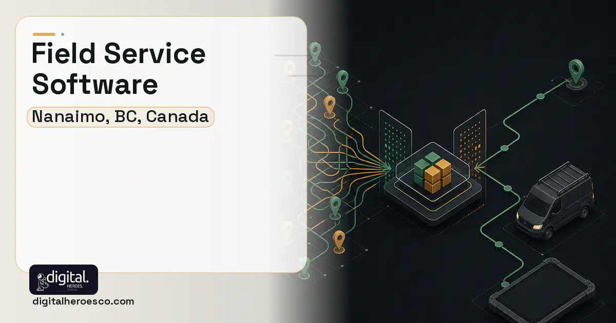 Field Service Software workflow illustration for Nanaimo, BC, Canada.