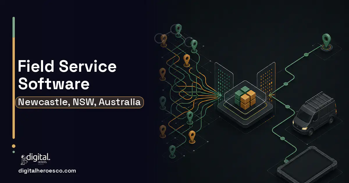 Field Service Software workflow illustration for Newcastle, NSW, Australia.