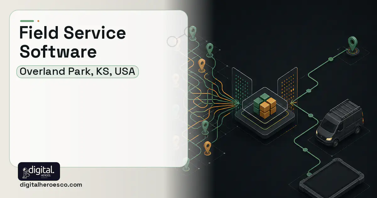 Field Service Software workflow illustration for Overland Park, KS, USA.