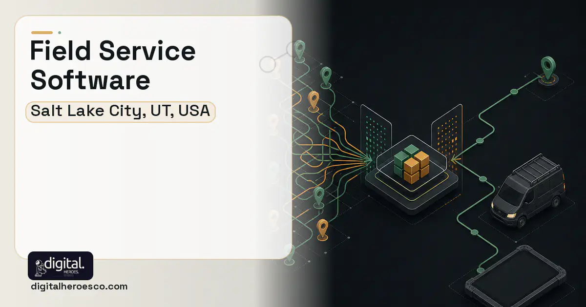 Field Service Software workflow illustration for Salt Lake City, UT, USA.