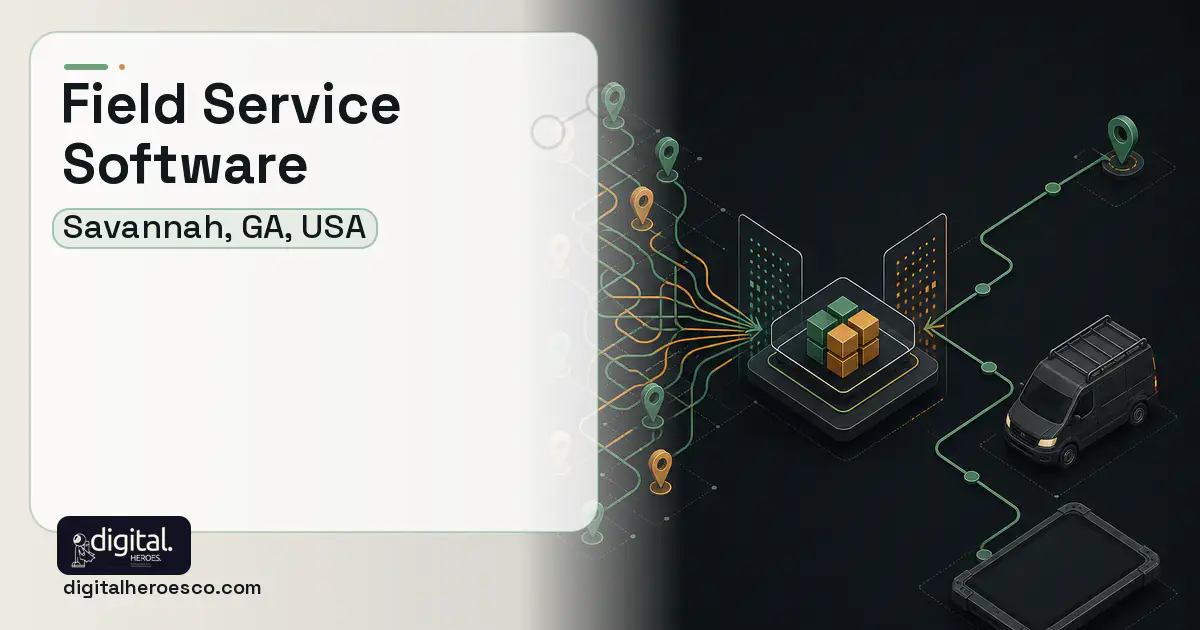 Field Service Software workflow illustration for Savannah, GA, USA.