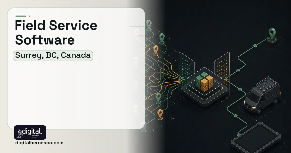 Field Service Software workflow illustration for Surrey, BC, Canada.