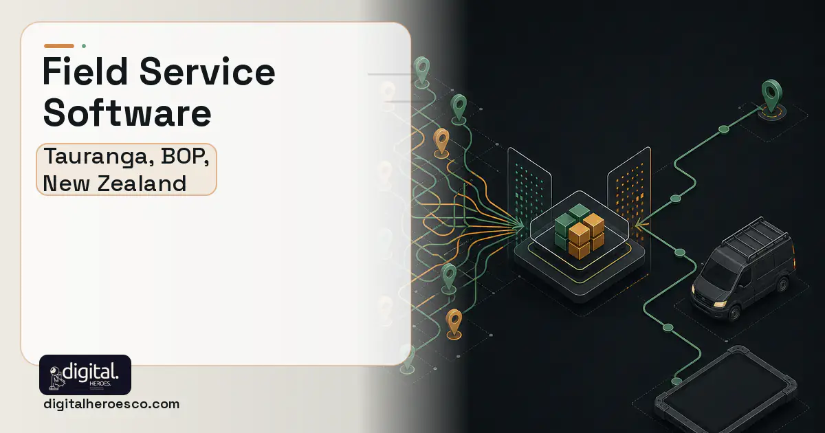 Field Service Software workflow illustration for Tauranga, BOP, New Zealand.