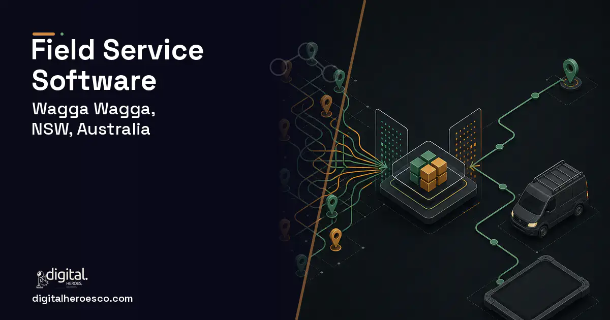Field Service Software workflow illustration for Wagga Wagga, NSW, Australia.
