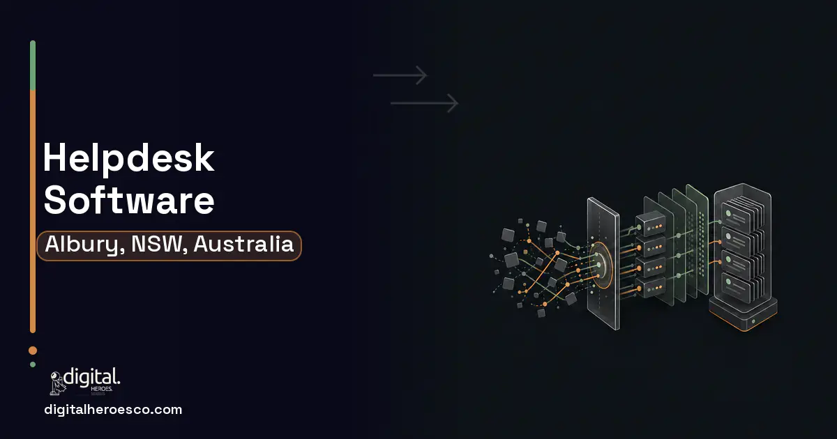 Helpdesk Software workflow illustration for Albury, NSW, Australia.