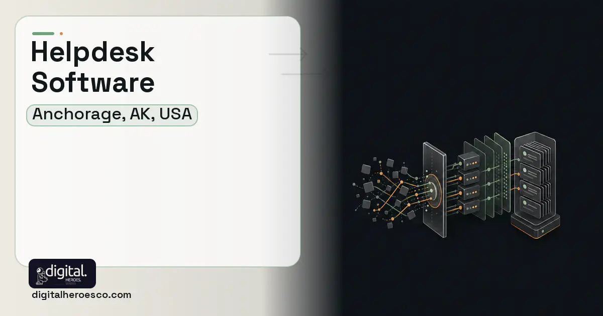Helpdesk Software workflow illustration for Anchorage, AK, USA.