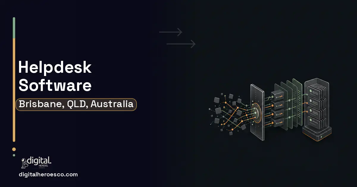 Helpdesk Software workflow illustration for Brisbane, QLD, Australia.