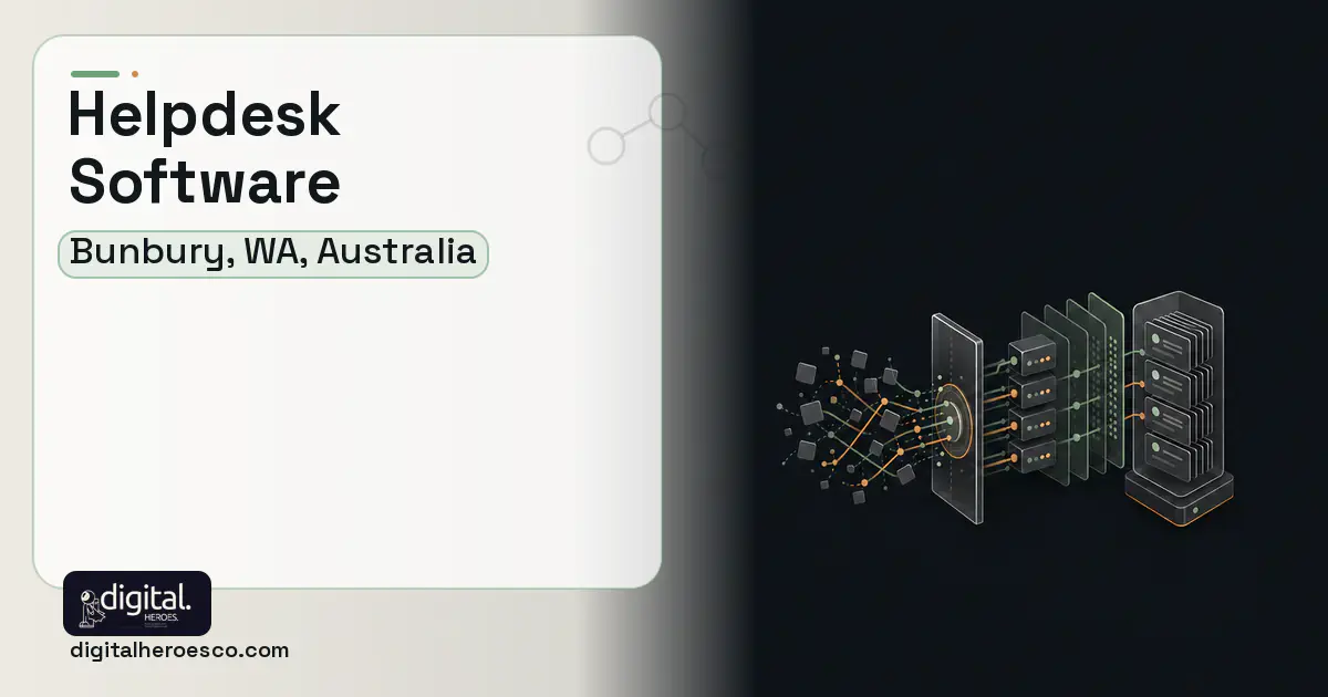 Helpdesk Software workflow illustration for Bunbury, WA, Australia.
