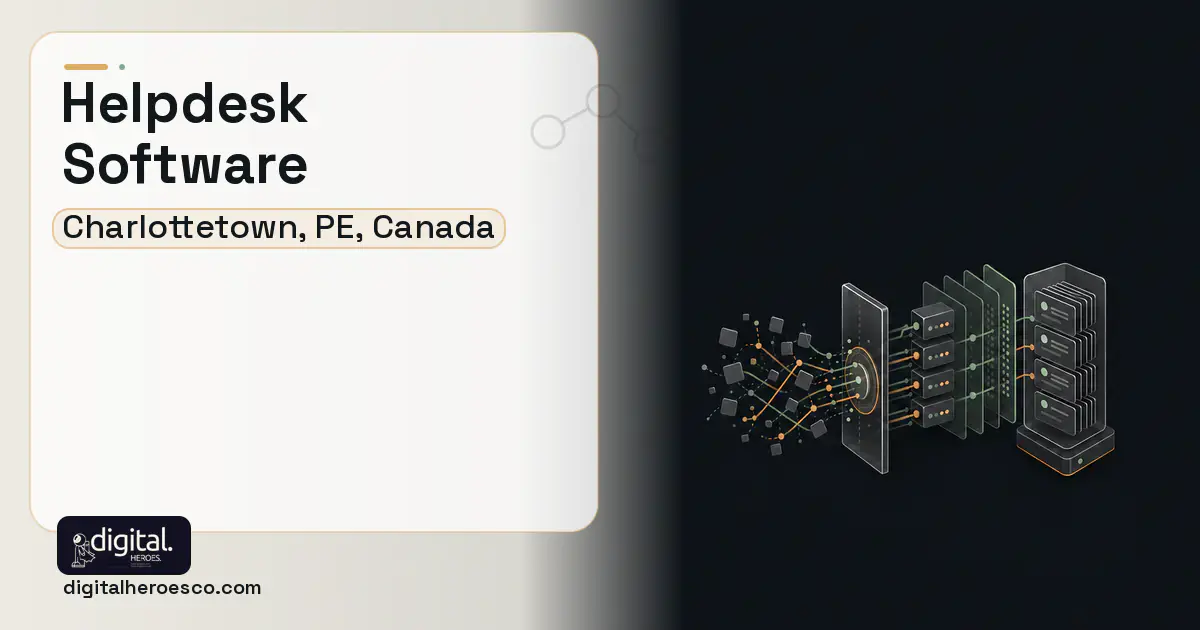 Helpdesk Software workflow illustration for Charlottetown, PE, Canada.