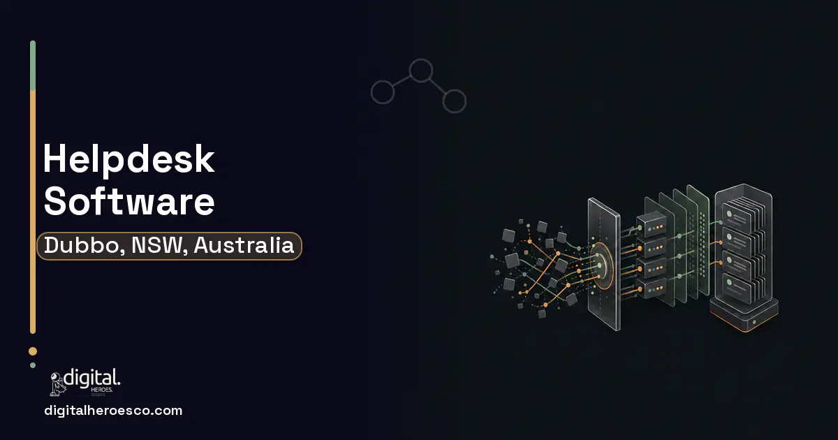 Helpdesk Software workflow illustration for Dubbo, NSW, Australia.