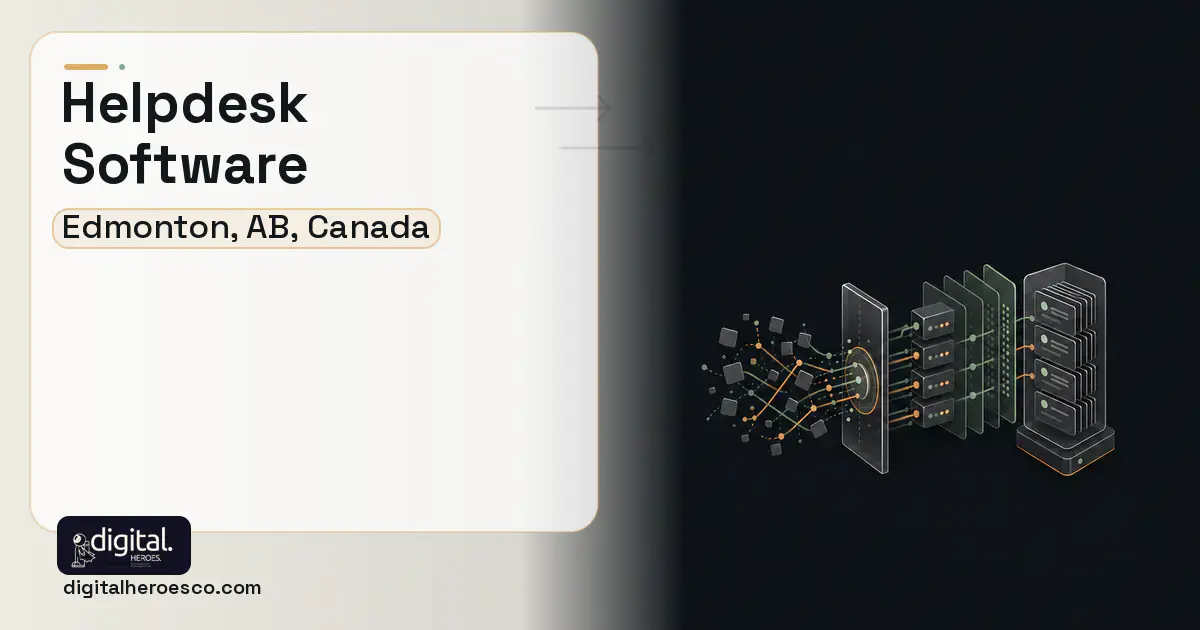 Helpdesk Software workflow illustration for Edmonton, AB, Canada.