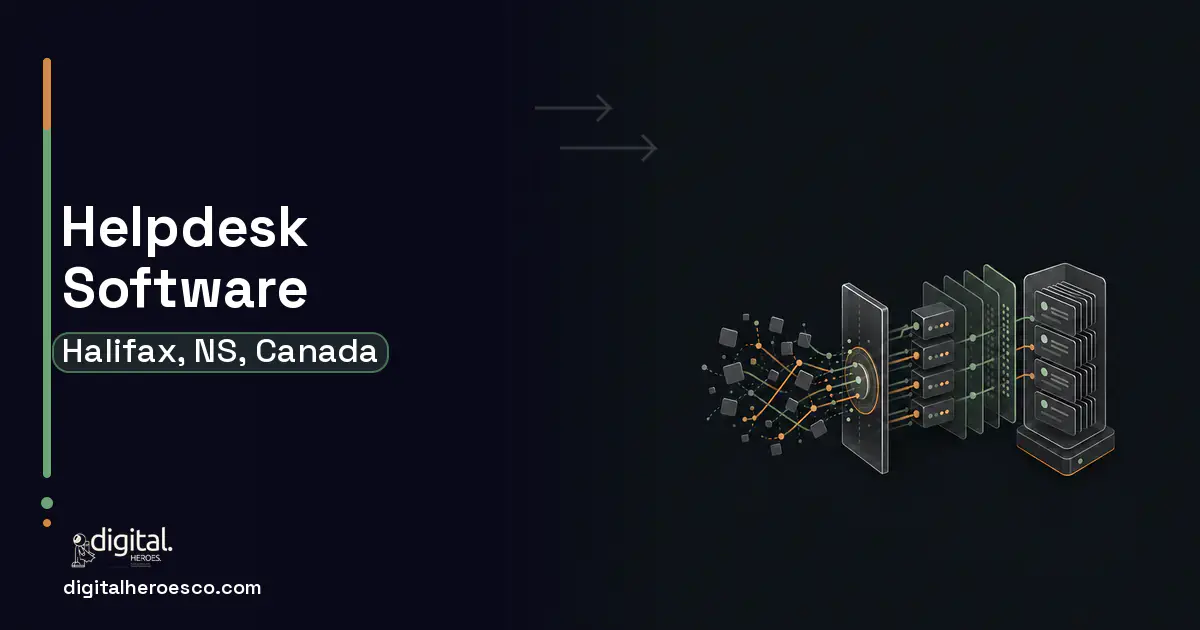 Helpdesk Software workflow illustration for Halifax, NS, Canada.