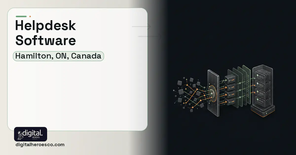 Helpdesk Software workflow illustration for Hamilton, ON, Canada.