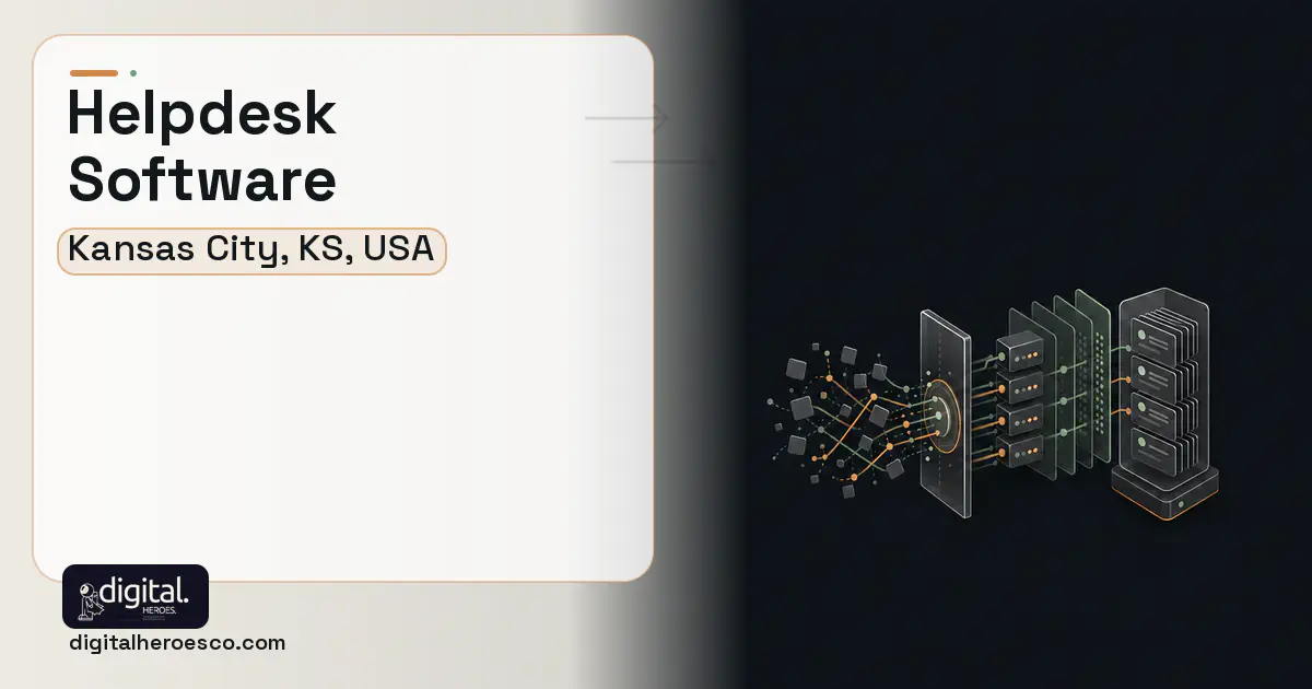 Helpdesk Software workflow illustration for Kansas City, KS, USA.