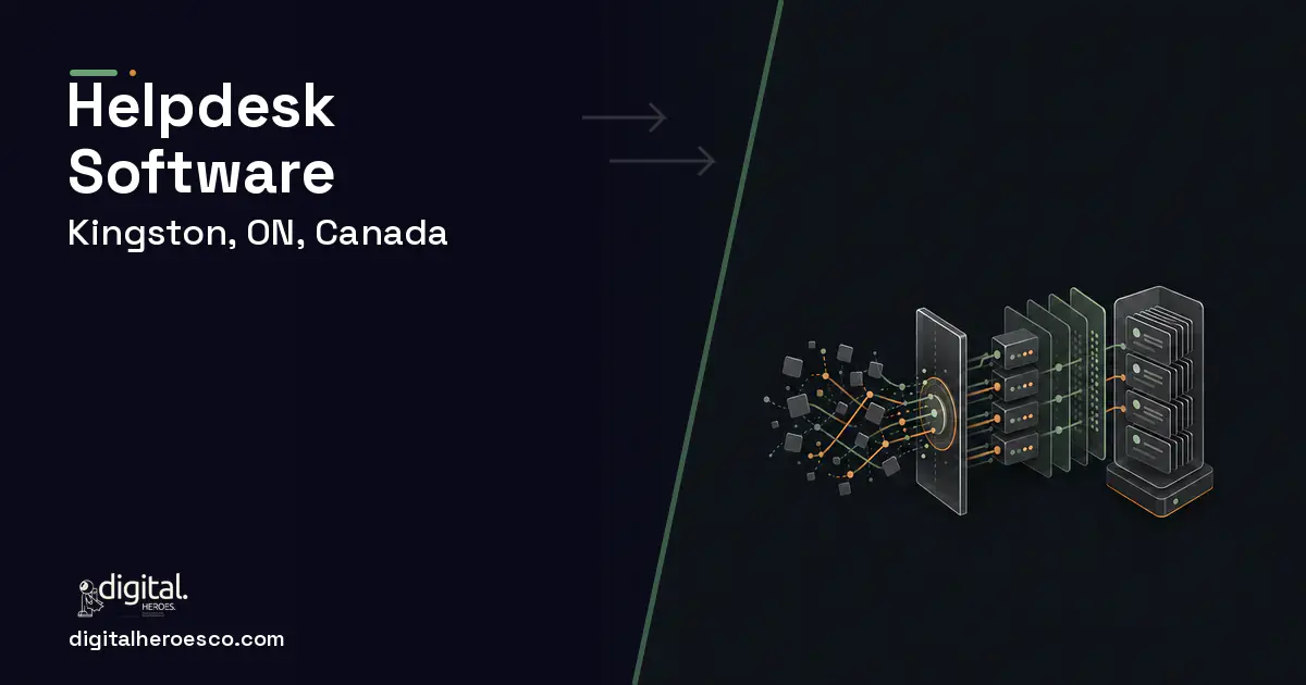 Helpdesk Software workflow illustration for Kingston, ON, Canada.