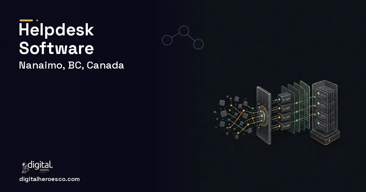 Helpdesk Software workflow illustration for Nanaimo, BC, Canada.