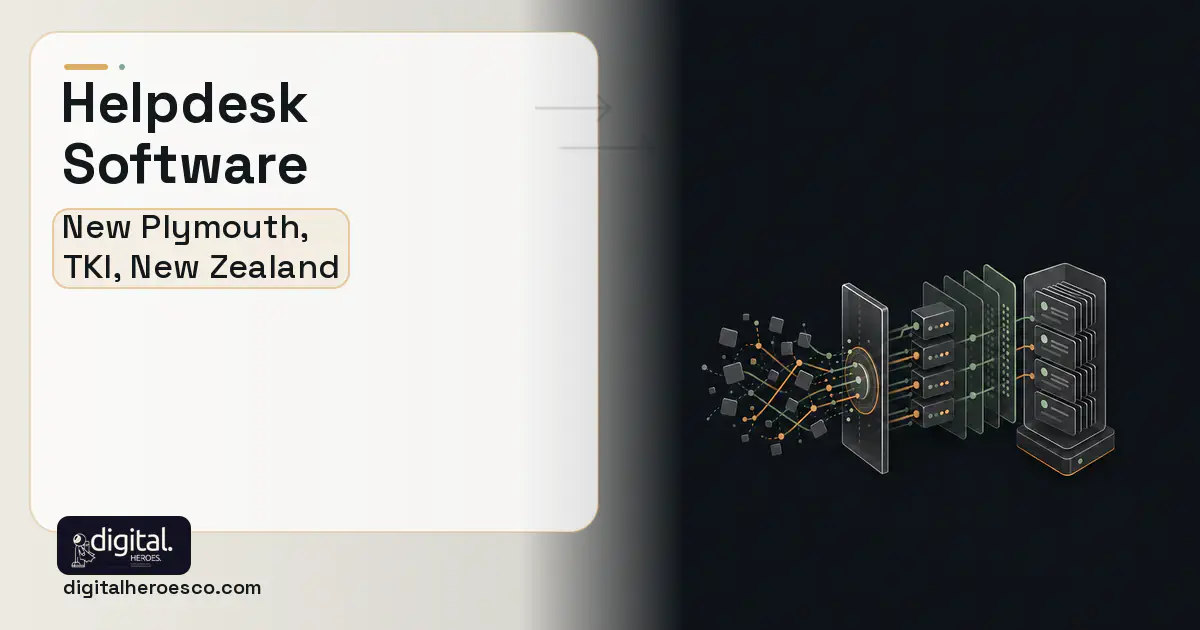 Helpdesk Software workflow illustration for New Plymouth, TKI, New Zealand.
