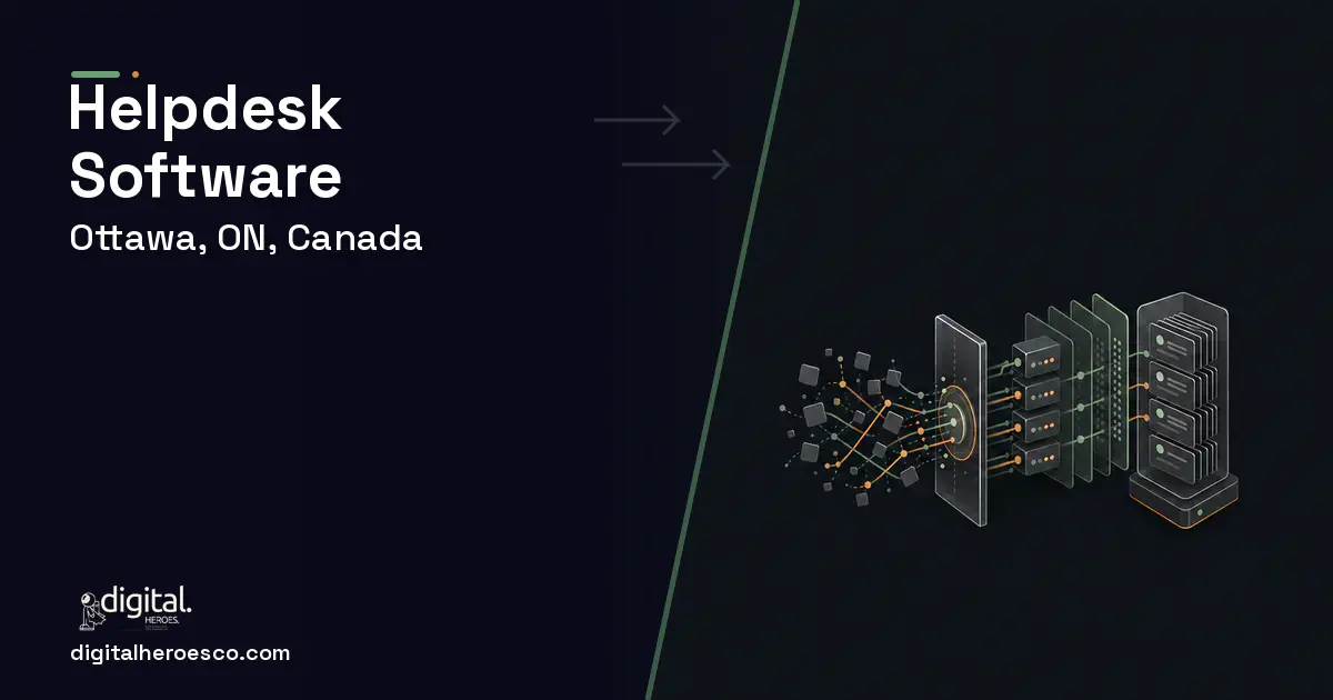Helpdesk Software workflow illustration for Ottawa, ON, Canada.