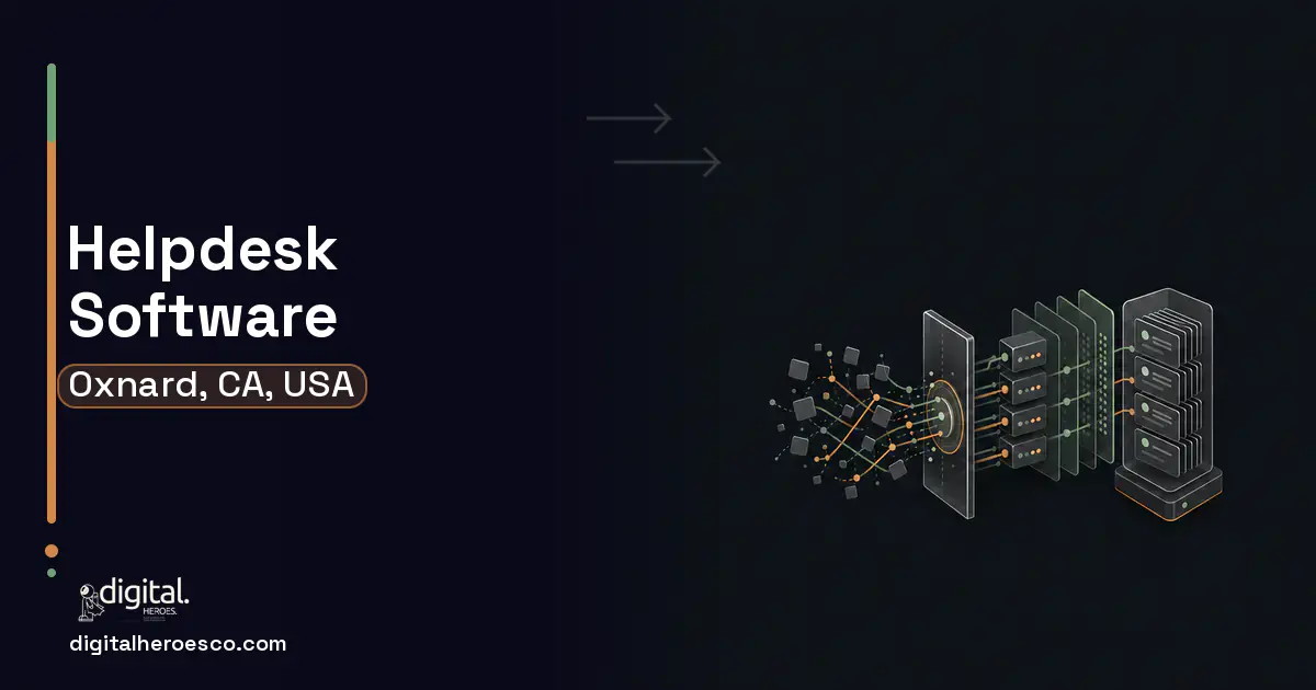 Helpdesk Software workflow illustration for Oxnard, CA, USA.