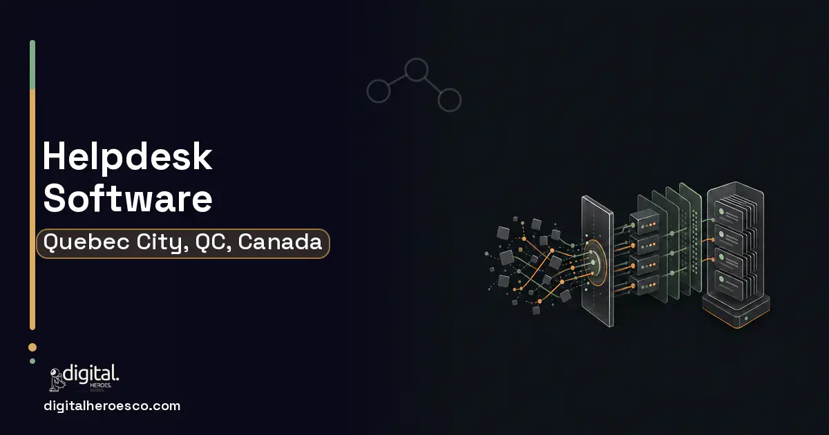 Helpdesk Software workflow illustration for Quebec City, QC, Canada.