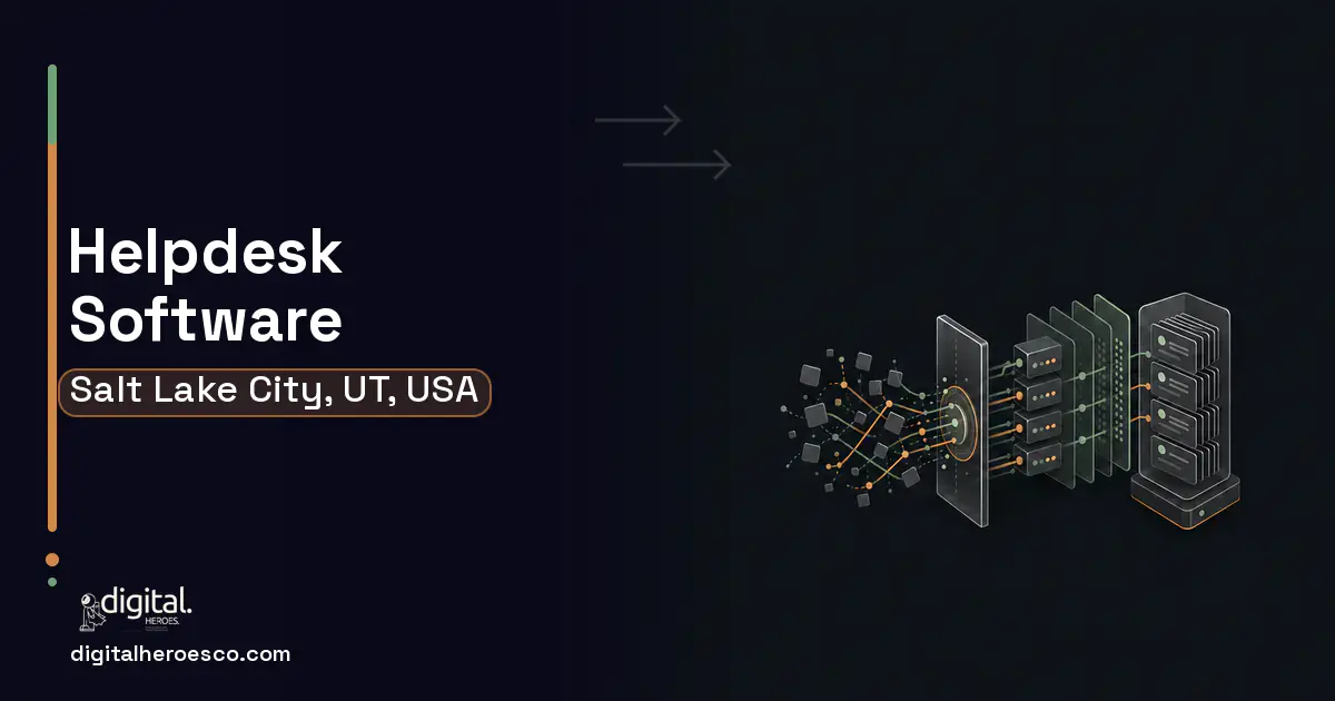 Helpdesk Software workflow illustration for Salt Lake City, UT, USA.