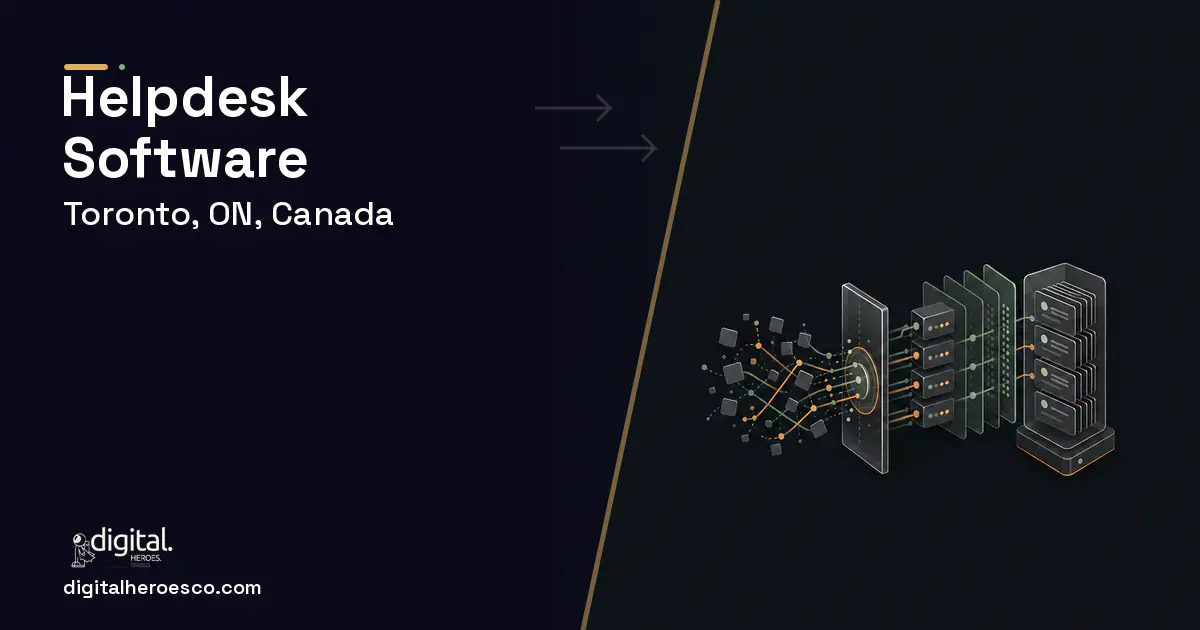 Helpdesk Software workflow illustration for Toronto, ON, Canada.