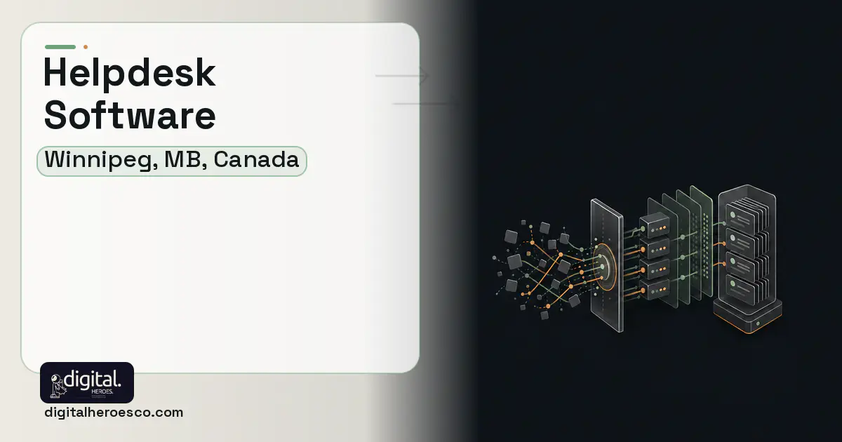 Helpdesk Software workflow illustration for Winnipeg, MB, Canada.