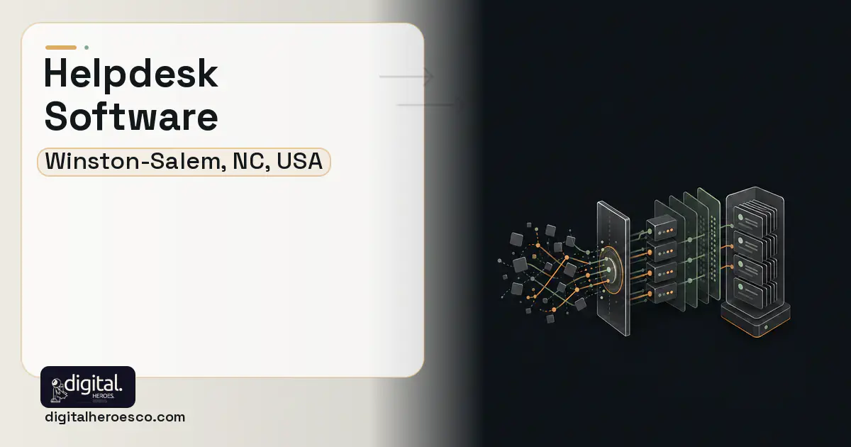 Helpdesk Software workflow illustration for Winston-Salem, NC, USA.