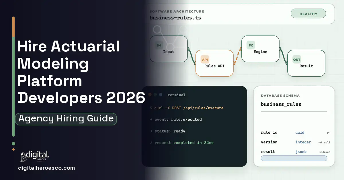 Custom Software Development architecture and database illustration for Actuarial Modeling Platform Development.