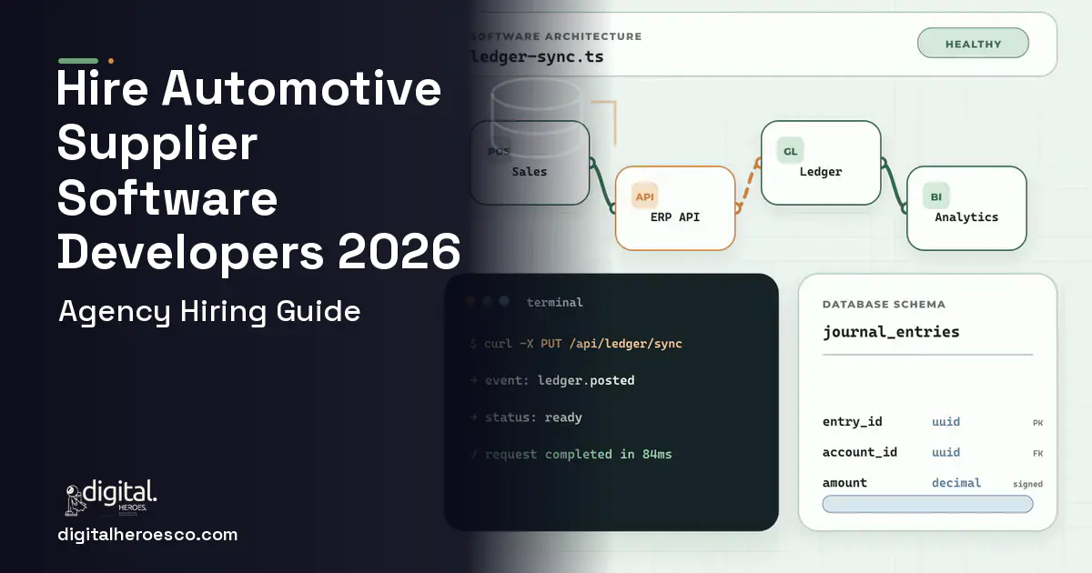 ERP Development architecture and database illustration for Automotive Supplier Software.
