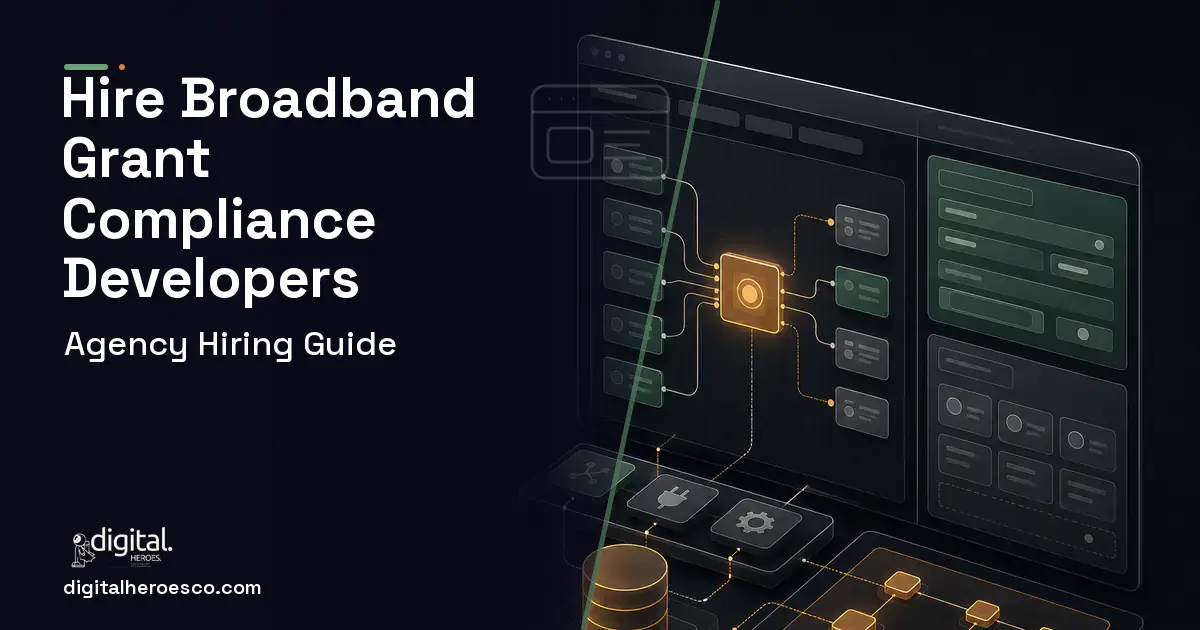 Internal Tools Development product interface illustration for Broadband Grant Compliance Software.