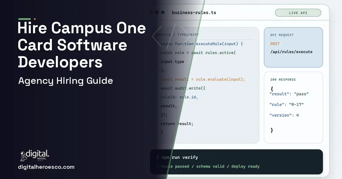 Custom Software Development code editor and API illustration for Campus Card AND Access Control Software.