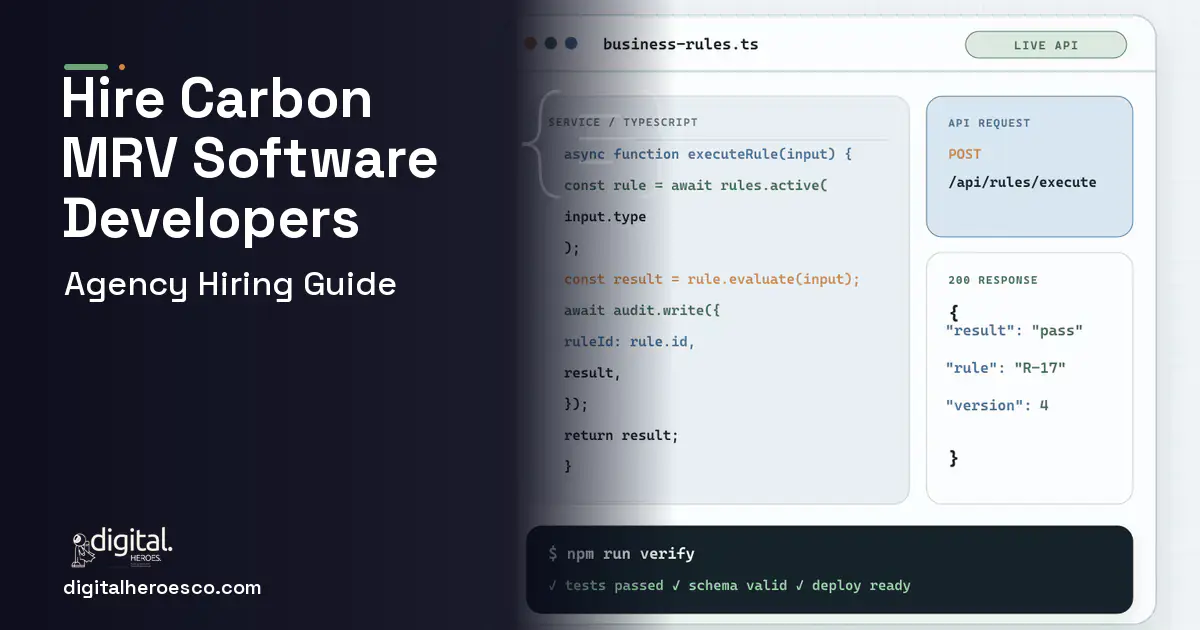 Custom Software Development code editor and API illustration for Agricultural Carbon Program Software.