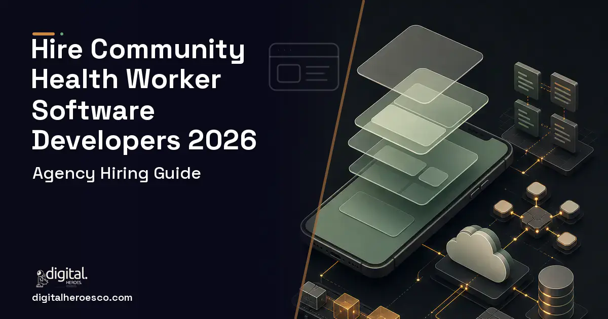 Mobile App Development product interface illustration for Community Health Worker Program Software.