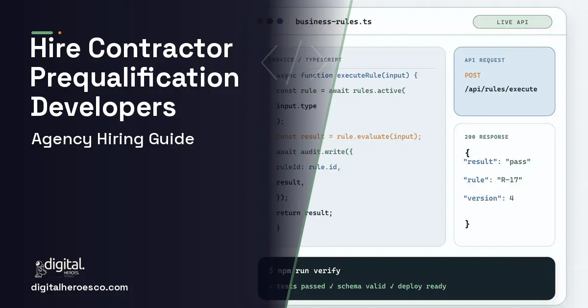 Custom Software Development code editor and API illustration for Contractor Safety Prequalification Software.