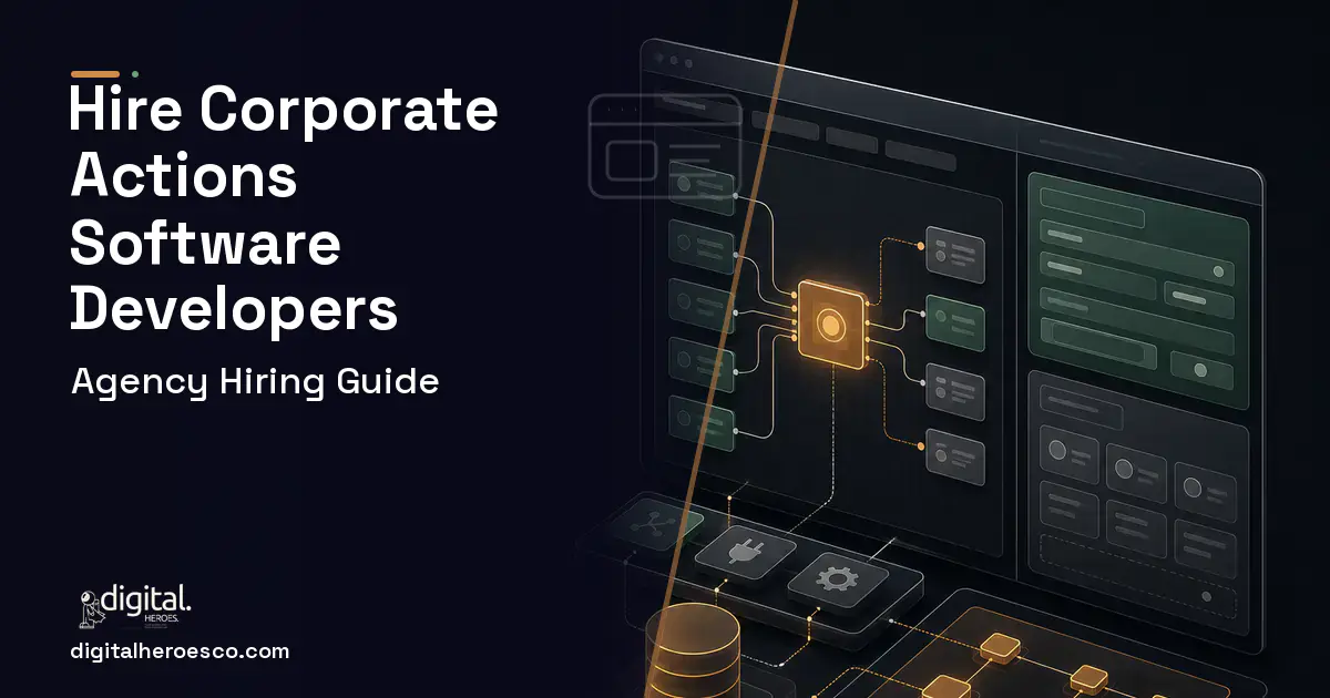 Internal Tools Development product interface illustration for Corporate Actions Processing Software.