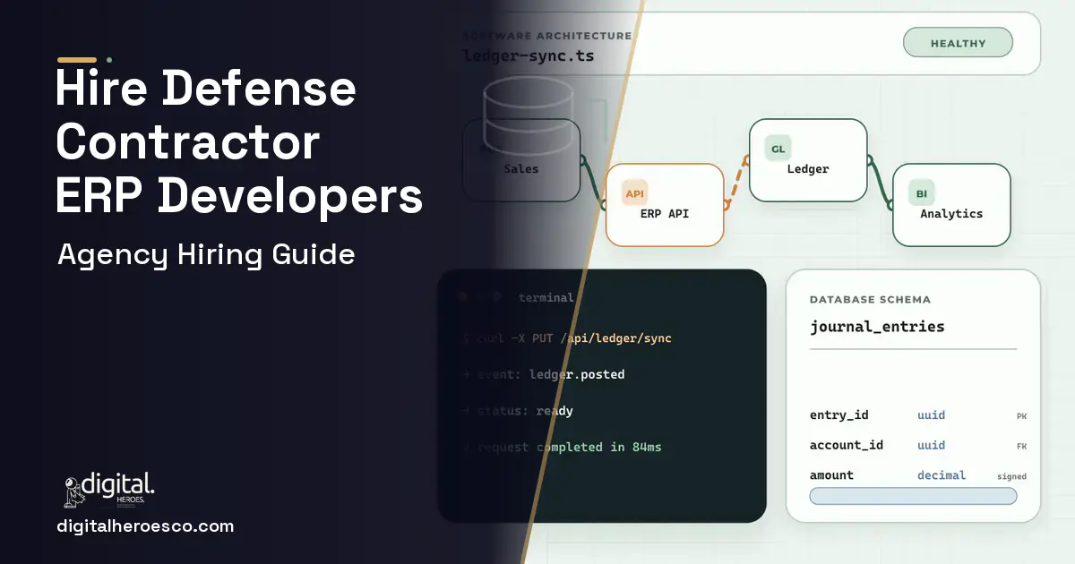 ERP Development architecture and database illustration for How to Hire a Defense Contractor ERP Development Company.