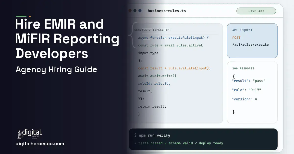 Custom Software Development code editor and API illustration for Regulatory Transaction Reporting Software.
