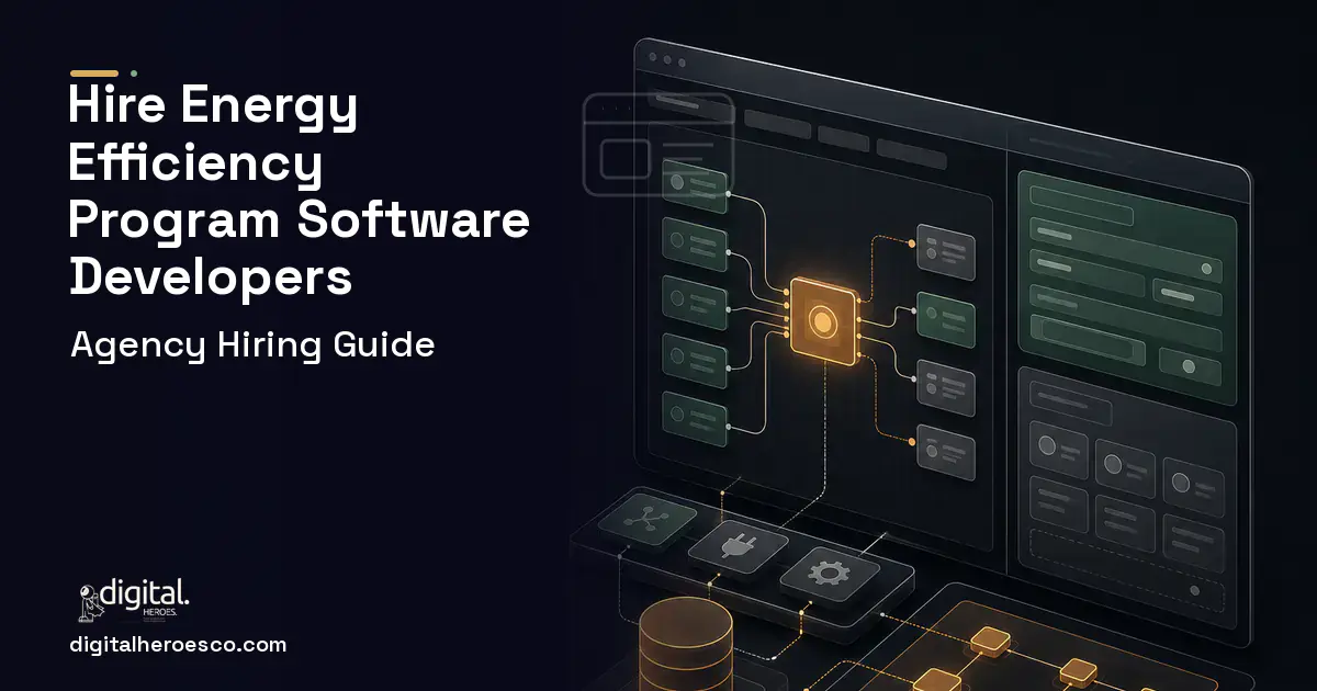 Internal Tools Development product interface illustration for Energy Efficiency Program Management Software.