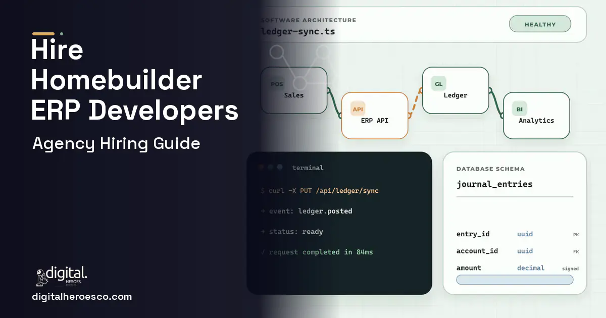 ERP Development architecture and database illustration for How to Hire a Production Homebuilder ERP Development Company.
