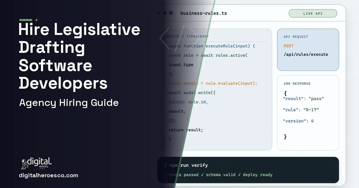 Custom Software Development code editor and API illustration for Legislative Drafting AND Bill Tracking Software.