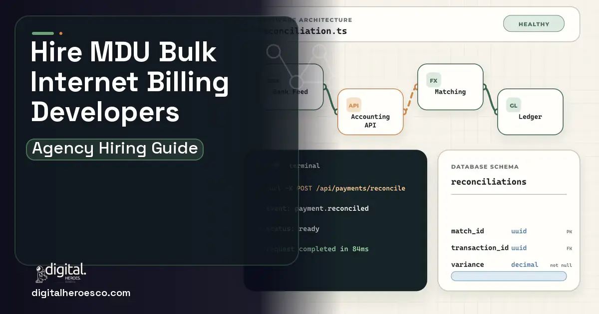 Accounting Software architecture and database illustration for MDU Bulk Internet Billing Software.
