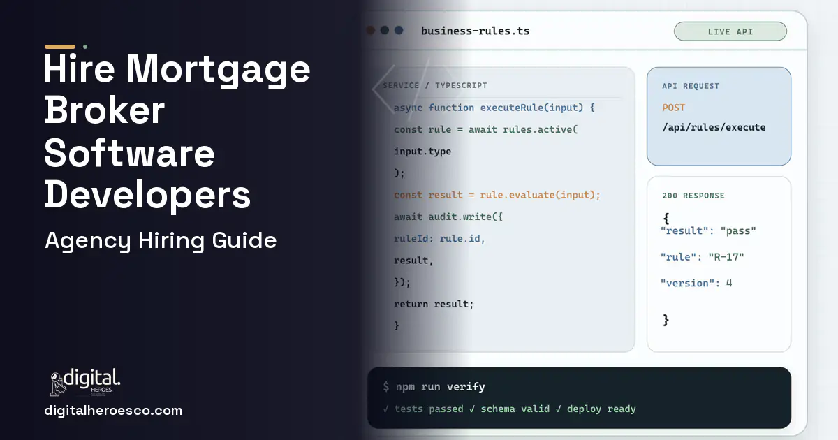 Custom Software Development code editor and API illustration for Mortgage Broker Software.