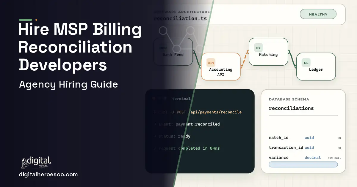 Accounting Software architecture and database illustration for MSP Billing Reconciliation Software.