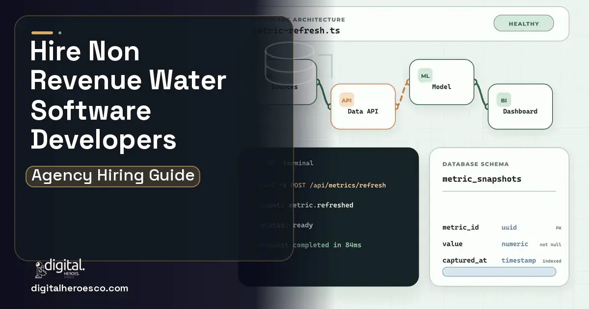 BI Dashboard Development architecture and database illustration for NON Revenue Water Management Software.