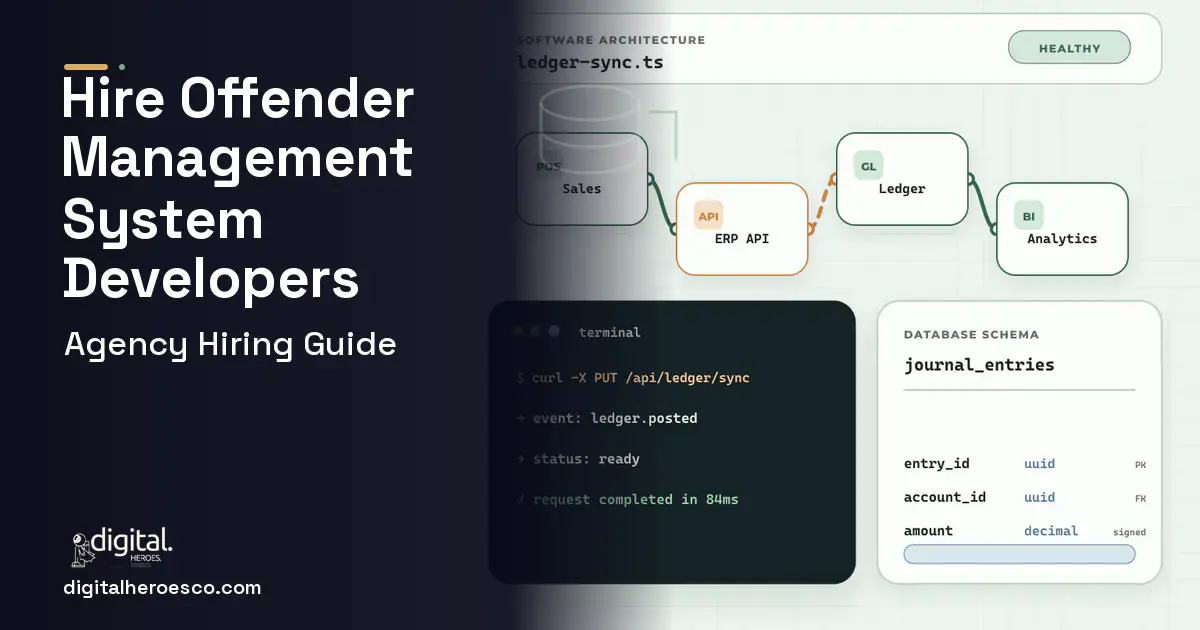 ERP Development architecture and database illustration for Offender Management System Development.