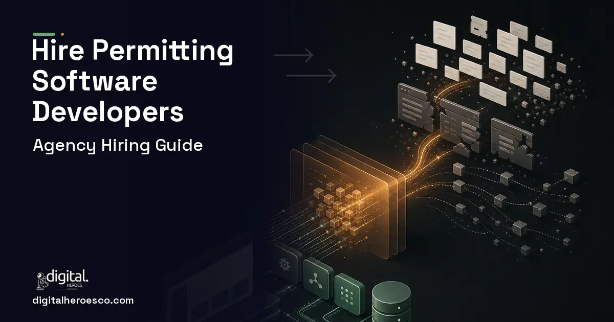 Custom Software Development workflow illustration for Permitting Licensing Software.