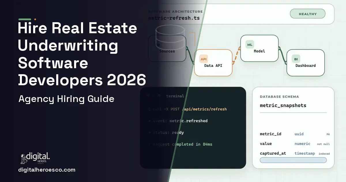 BI Dashboard Development architecture and database illustration for Real Estate Underwriting Software.