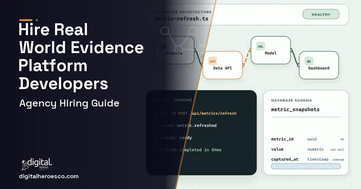 BI Dashboard Development architecture and database illustration for Real World Evidence Platform Development.